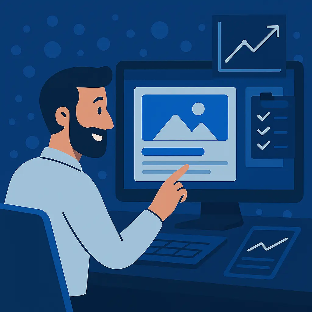 Web design in progress with data-driven refinement