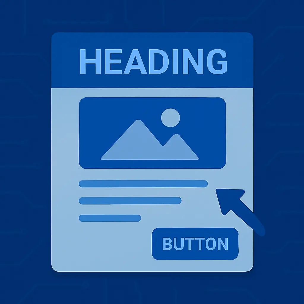 Visual hierarchy guiding user attention on a website