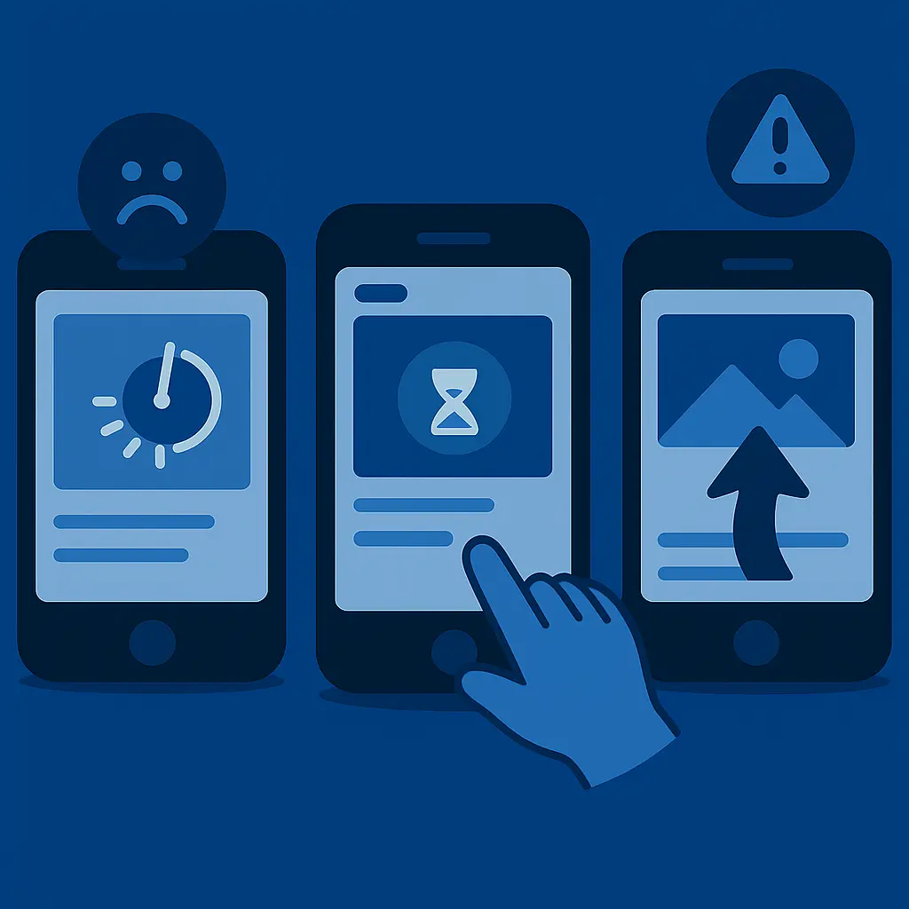 Examples of bad LCP, INP, and CLS experiences