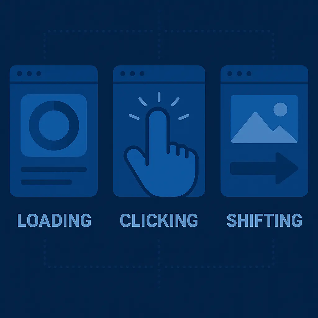 Visual breakdown of LCP, INP, and CLS