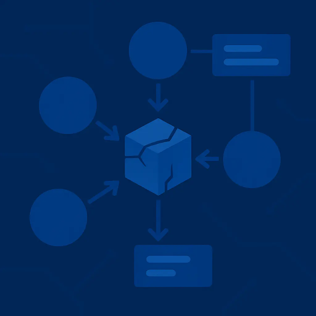 Diagram showing the fragility of no-code automations at scale