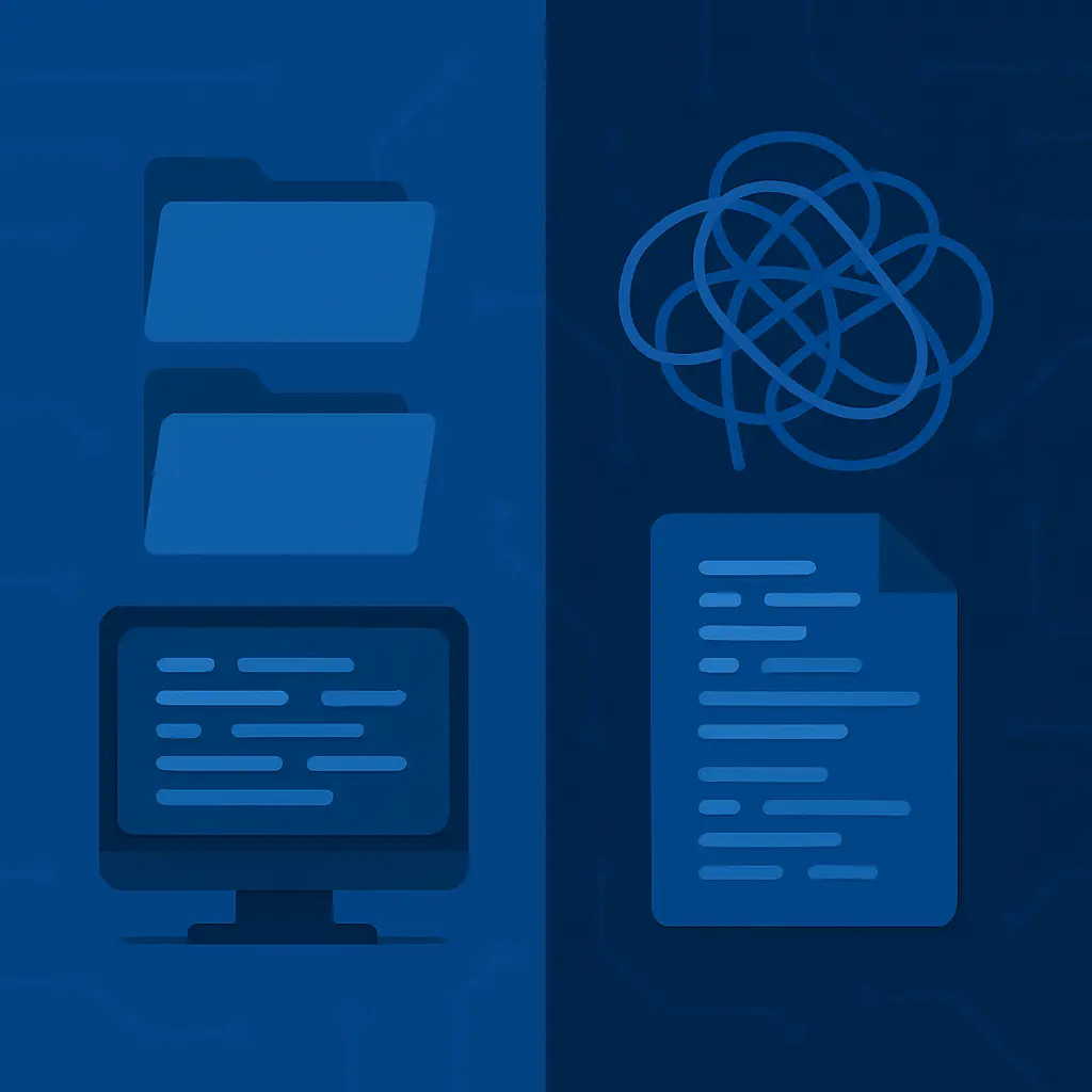 Diagram showing sustainable vs chaotic codebases