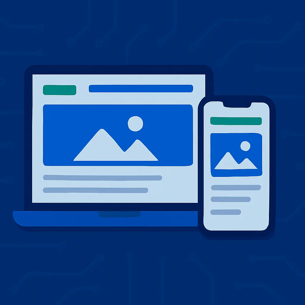 Modern responsive website on laptop and mobile
