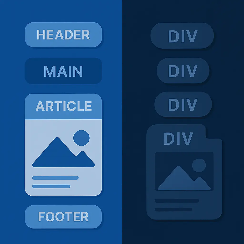 Comparison of semantic markup vs div soup