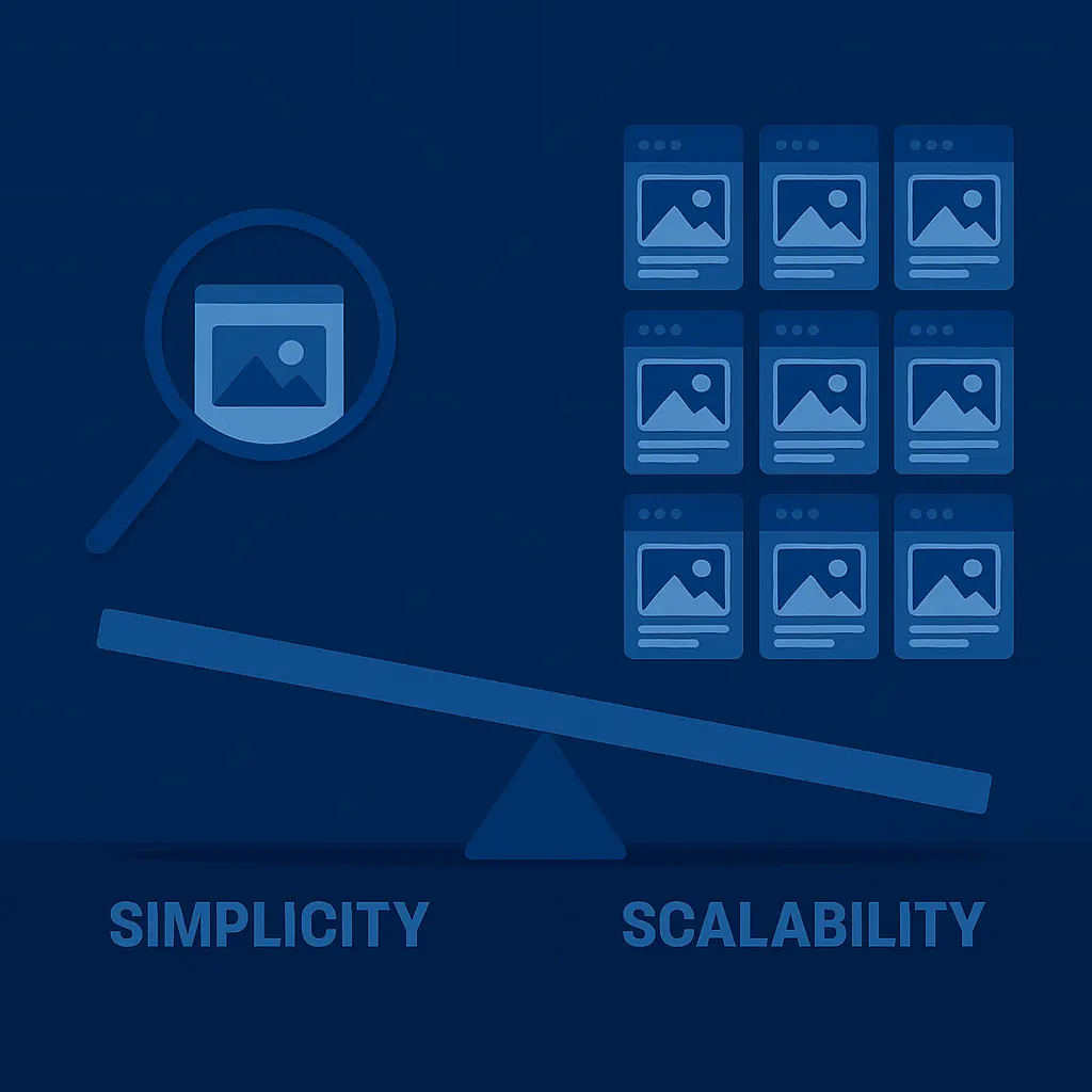 Diagram showing simplicity vs scalability trade-off