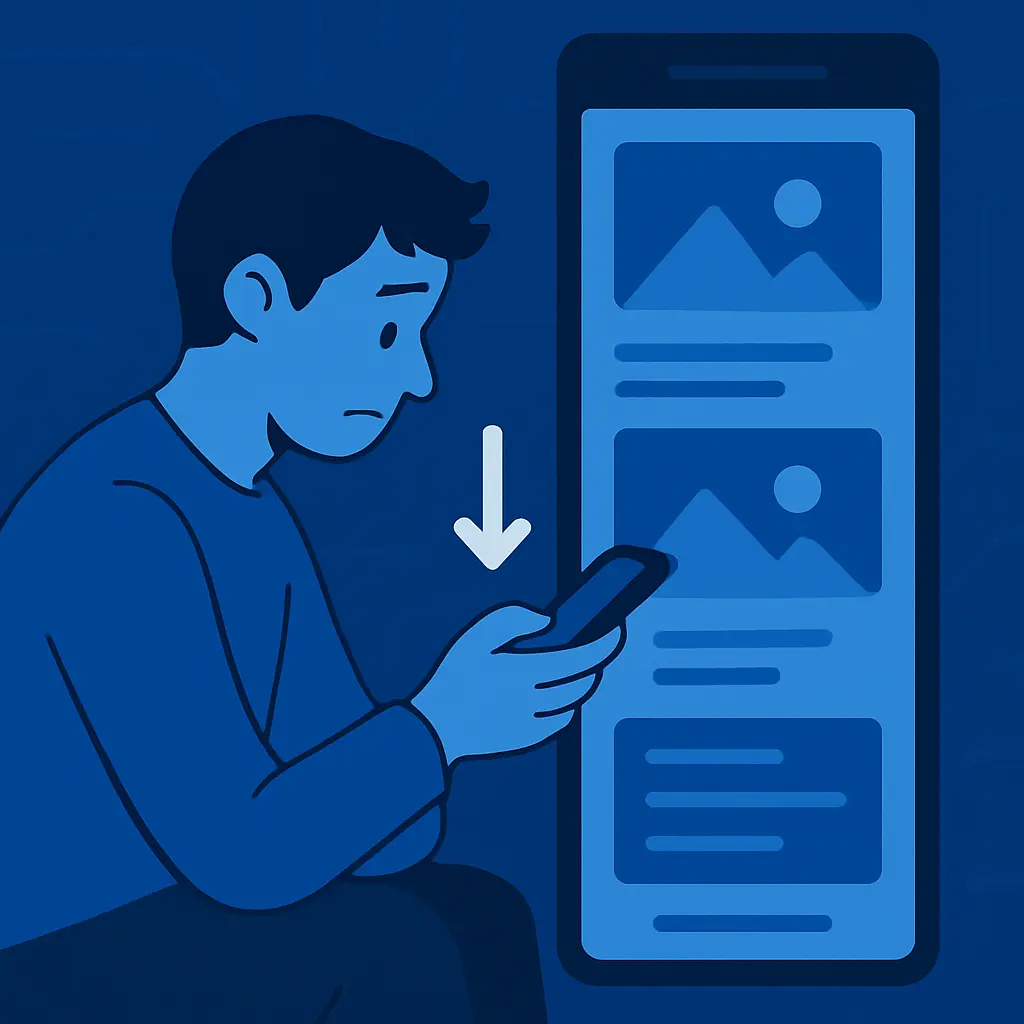 User scrolling endlessly down a long single-page website