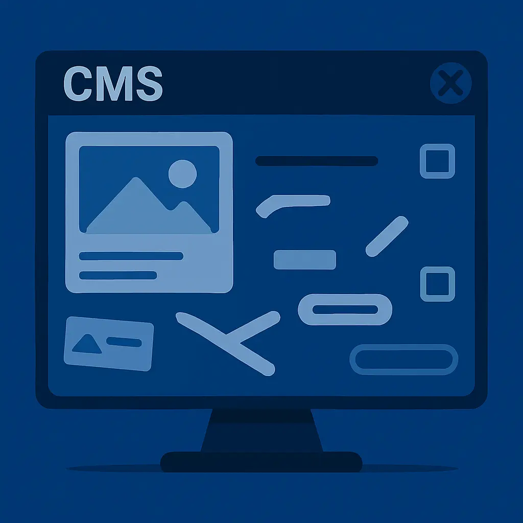 A cluttered CMS interface showing inflexible content fields