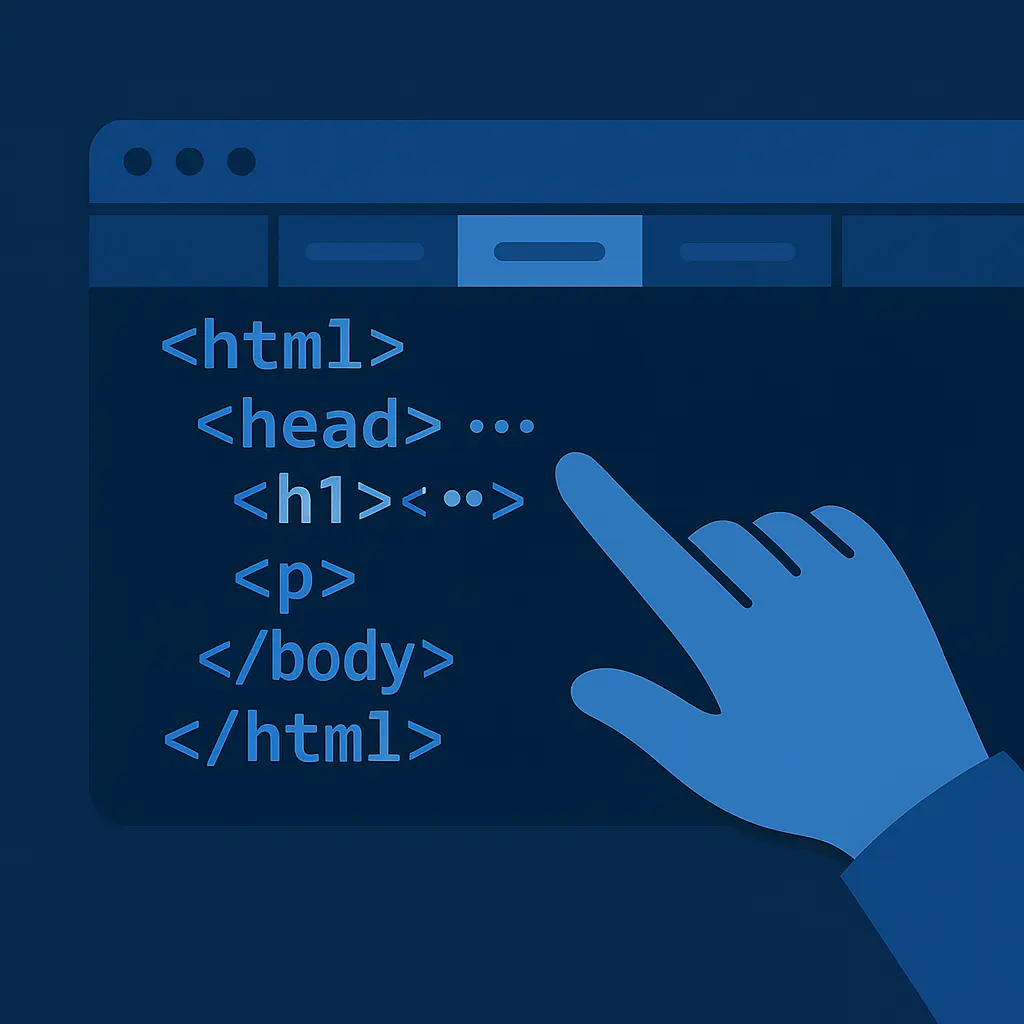 Inspecting HTML source code in a browser