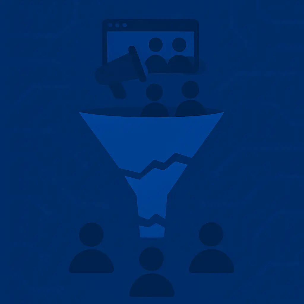 Diagram showing friction points in a post-click funnel